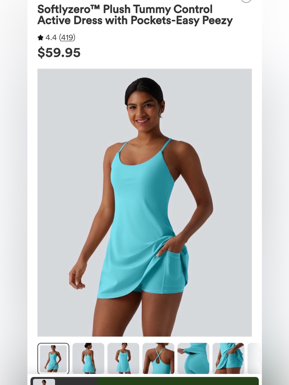 HALARA easy peezy Active Dress with Built-In Shorts